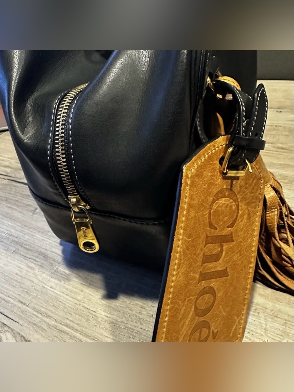 Chloe Black Leather Satchel Bag with Oversized Tassel & COA - Picture 6 of 16